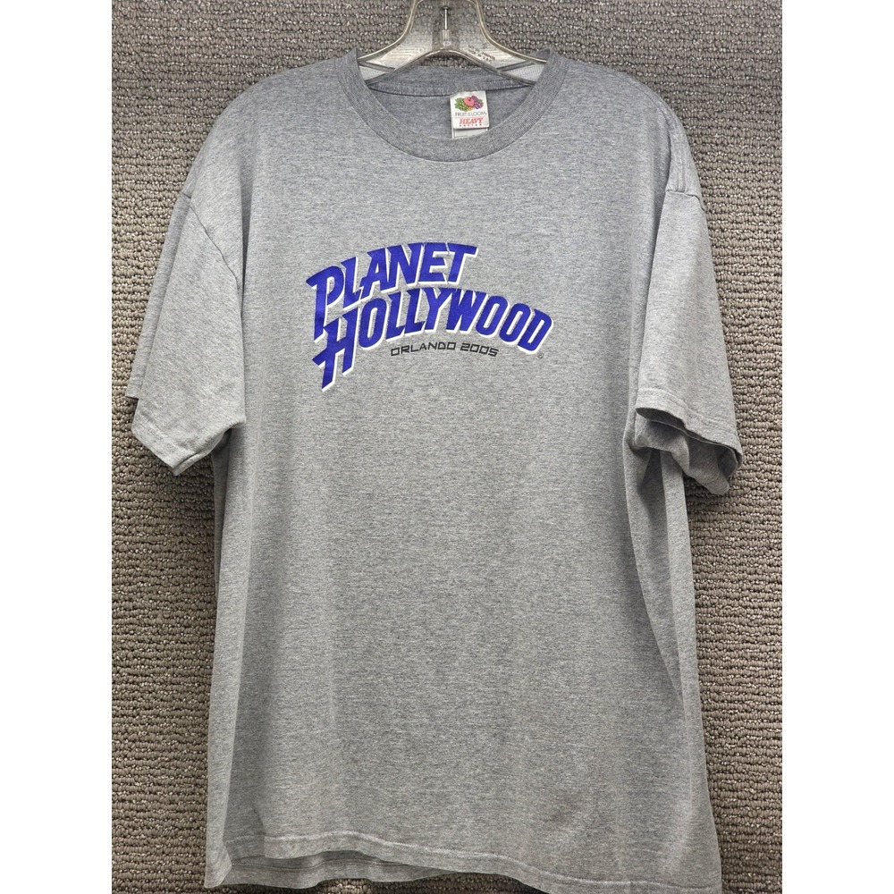 Planet‎ Hollywood Orlando 2005 Gray Graphic T-Shirt Mens XL Fruit of the Loom